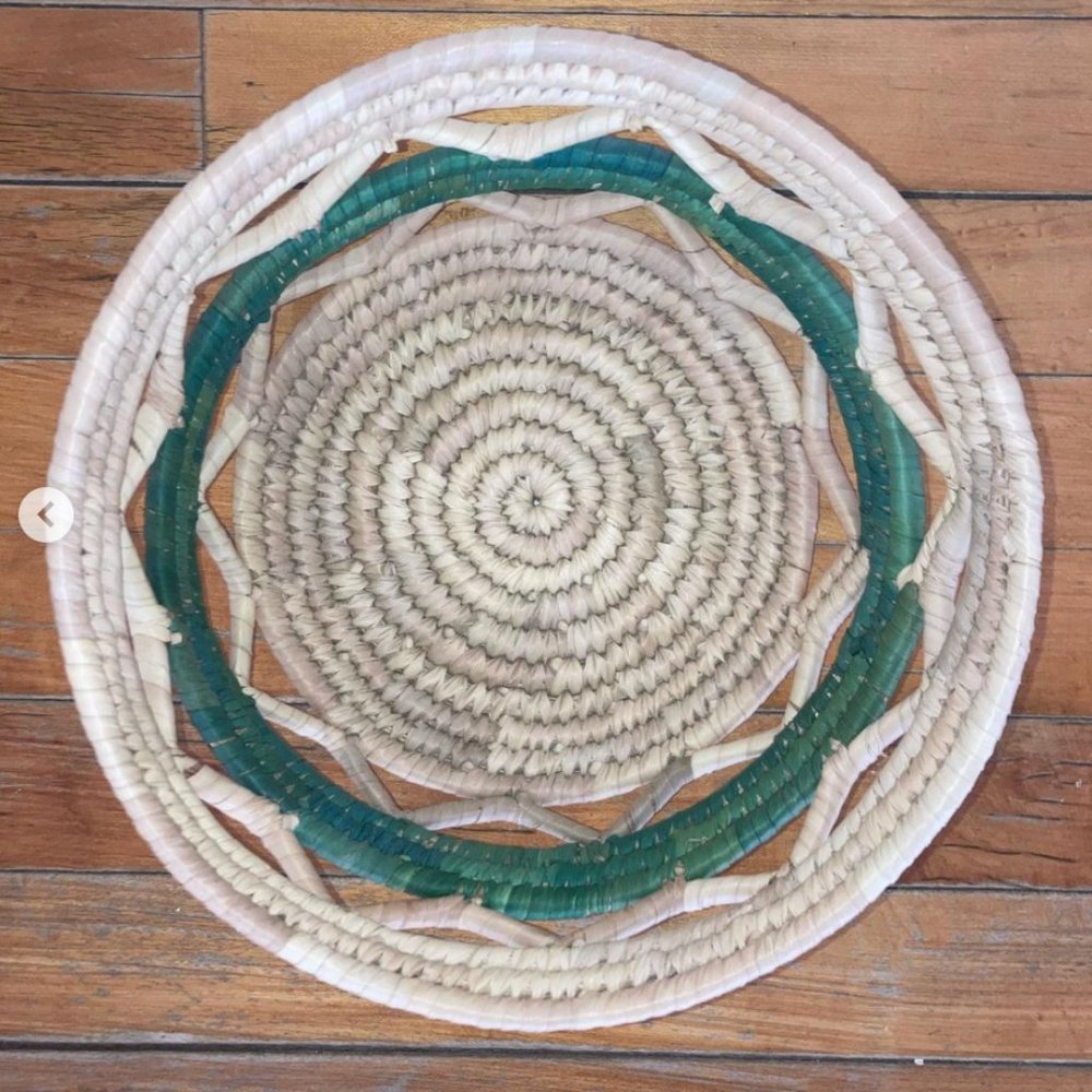Green Wicker Bowl
